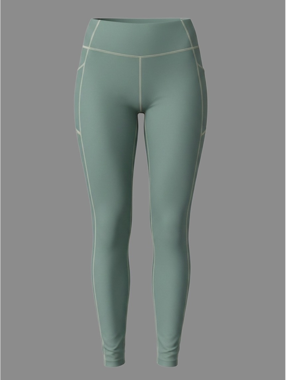 Lululemon Women’s Leggings Sage Green 25” Inseam Contrast Stitching Tagless